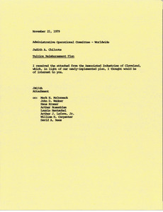 Memorandum from Judith A. Chilcote to the Administrative Operational Committee