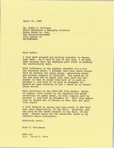 Letter from Mark H. McCormack to Andre J. Heiniger