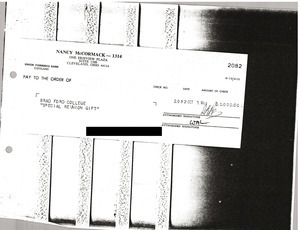 Check from Nancy Breckenridge McCormack to Bradford College