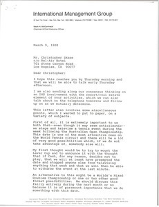 Letter from Mark H. McCormack to Christopher Skase