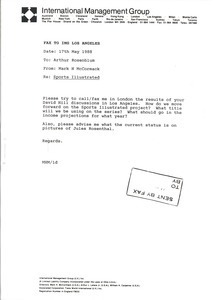Fax from Mark H. McCormack to Arthur Rosenblum
