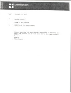 Memorandum from Mark H. McCormack to Chuck Bennett