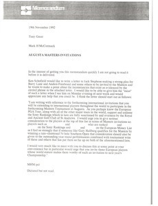 Memorandum from Mark H. McCormack to Tony Greer