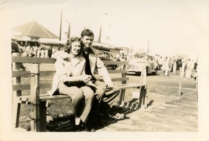 Photograph of Beverly Gillespie, class of 1949, and friend