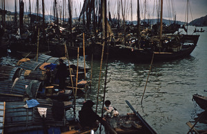 Boats and skiffs in Macau harbor