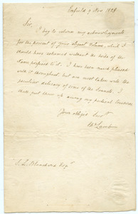 Charles Lamb letter to Samuel Laman Blanchard