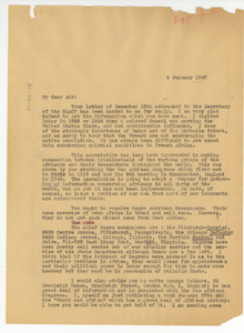 Letter from W. E. B. Du Bois to W. A. Jackson