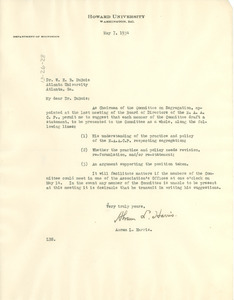 Letter from NAACP Committee on Segregation to W. E. B. Du Bois