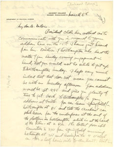 Letter from Amherst College to W. E. B. Du Bois