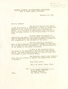 Letter from Georgia Teachers and Educational Association to W. E. B. Du Bois