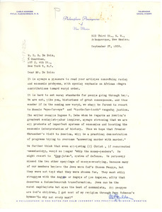 Letter from Philosophers Anonymous of New Mexico to W. E. B. Du Bois