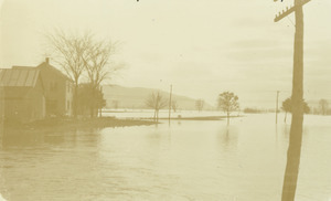 Connecticut River during flood crest in Hadley, Massachusetts