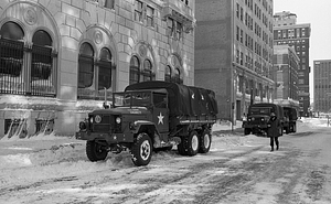 Military Police vehicles on Stuart Street