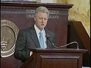 President Clinton Addresses The Arkansas General Assembly