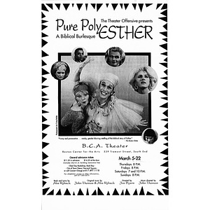 "Pure PolyEsther" at BCA Theater mailing poster