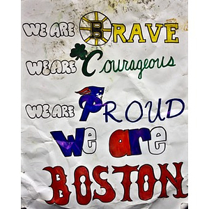 "We are Boston" poster from the Copley Square Memorial