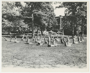 Army Air Corps Cadets Exercising at Springfield College (ca. July 1943)