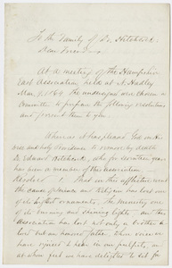 Hampshire East Association resolutions proposed upon the death of Edward Hitchcock