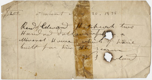 Edward Hitchcock receipt of payment to W. S. Howland, 1838 November 20
