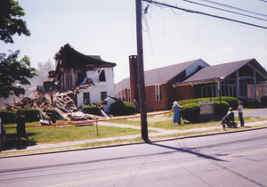 Demolition of old Fellowship Hall