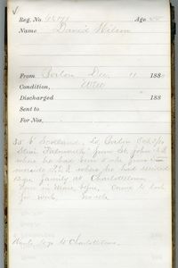 Tewksbury Almshouse Intake Record: Wilson, David