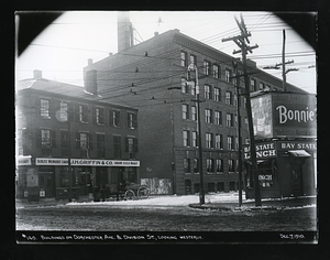 Buildings on Dorchester Avenue and Division Street looking westerly