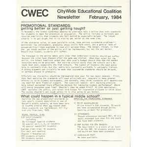 CWEC newsletter, February, 1984.
