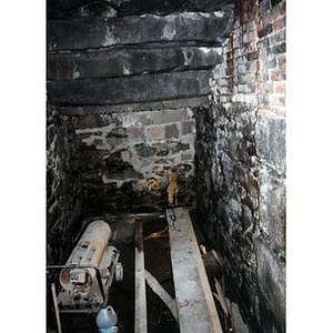 Stone and brickwork in the basement at 326 Shawmut Avenue.
