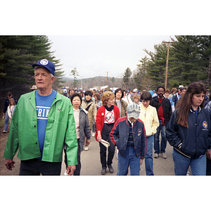 People marching in the International Paper Company workers' strike