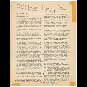 Newsletter for Coffee Hour participants