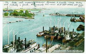 View of harbor from elevator, Bridgeport, Conn., 1905