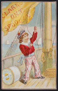 Trade card for Clark's O.N.T. Spool Cotton, Newark, New Jersey and Paisley, Scotland, undated