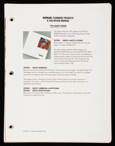 Bold look of Kohler, Kohler plumbing products K-500 design manual, 1995 faucet update, Kohler Co., Kohler, Wisconsin