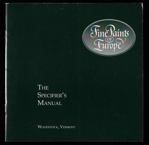Specifier's manual, Fine Paints of Europe, P.O. Box 419, Woodstock, Vermont