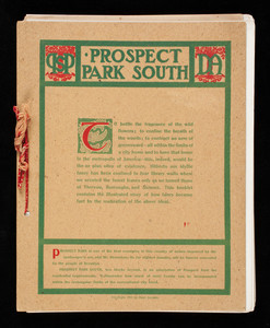 Prospect Park South, Dean Alvord, Albemarle Road and east 15th Street, Brooklyn, New York; 257 Broadway, New York, New York