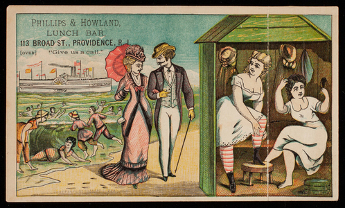 Trade card for Phillips & Howland, lunch bar, 113 Broad Street, Providence, Rhode Island