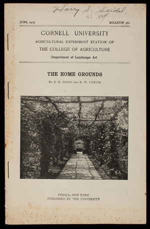 Home grounds, by E.G. Davis and R.W. Curtis, Cornell University, Agricultural Experiment Station of the College of Agriculture, Department of Landscape Art, Ithaca, New York