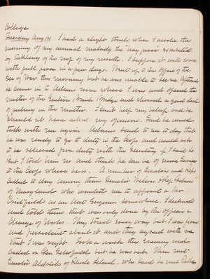 Thomas Lincoln Casey Diary, June-December 1888, 041, college