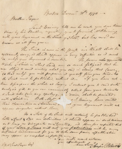 Letter from Sampson Blowers to Robert Treat Paine, 30 December 1770