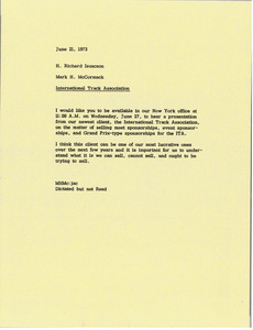 Memorandum from Mark H. McCormack to H. Richard Isaacson