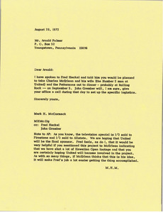 Letter from Mark H. McCormack to Arnold Palmer