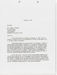 Letter from Mark H. McCormack to Robert J. Charles