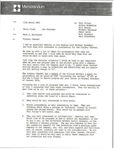 Memorandum from Mark H. McCormack to Barry Frank