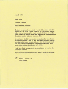 Memorandum from Judy A. Chilcote to Steven D. Price