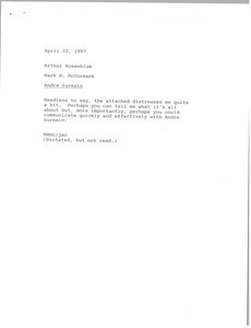 Memorandum from Mark H. McCormack to Arthur Rosenblum - Digital ...