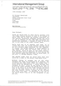 Memorandum from Mark H. McCormack to Michael Bonallack