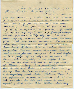 Letter from George C. Kenyon to Thomas Howland