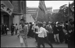 Demonstrators and supporters in downtown Tokyo antiwar demonstration