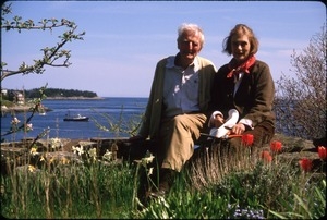 Harry and Betsy Hollins at their Maine island home