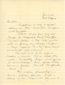 Letter from Abraham Ozersky to Ruth Newman